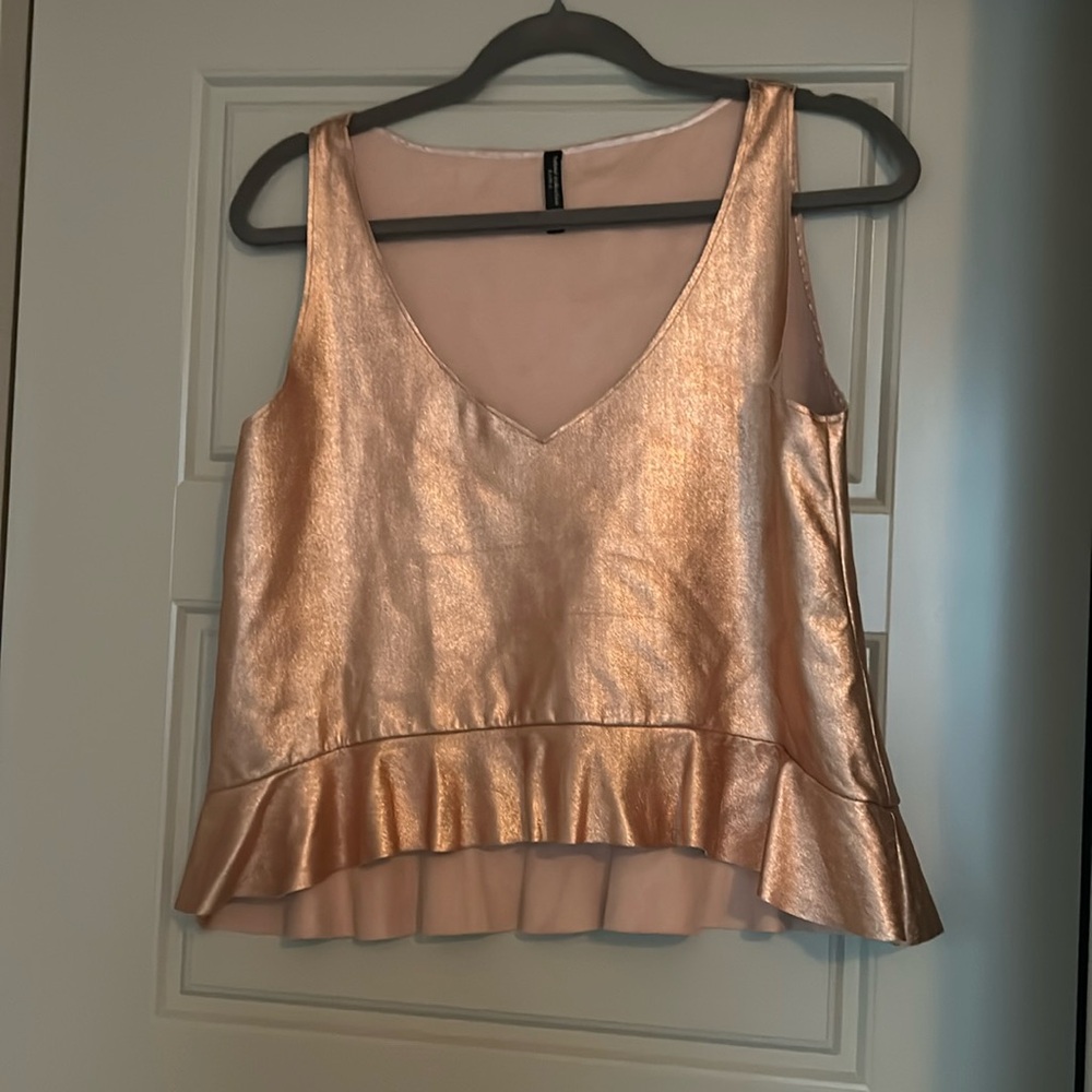 Zara Trafaluc Collection rose gold tank top